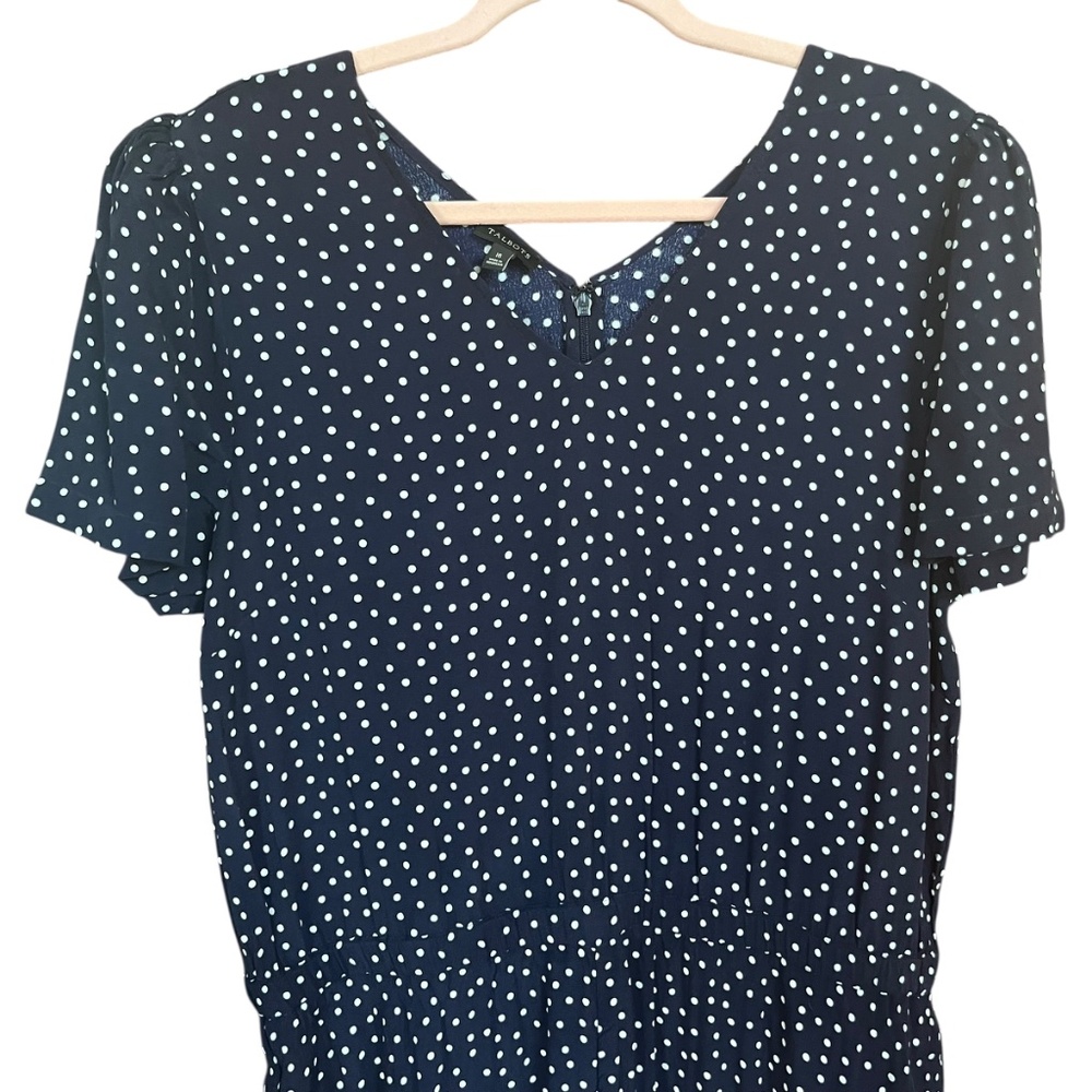 Talbots Navy Polka Dot Jumpsuit - Picture 4 of 13
